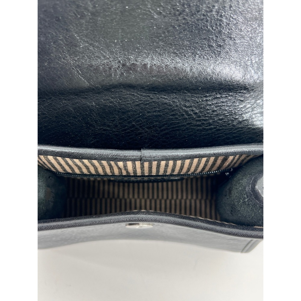Brighton Vintage Black Croc Embossed Leather Heart Crossbody Bag 365275 - Picture 6 of 9